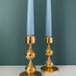 Asmussen 2 Drop Danish Gold Plated Candle Stick Holder 1970s Hamlet