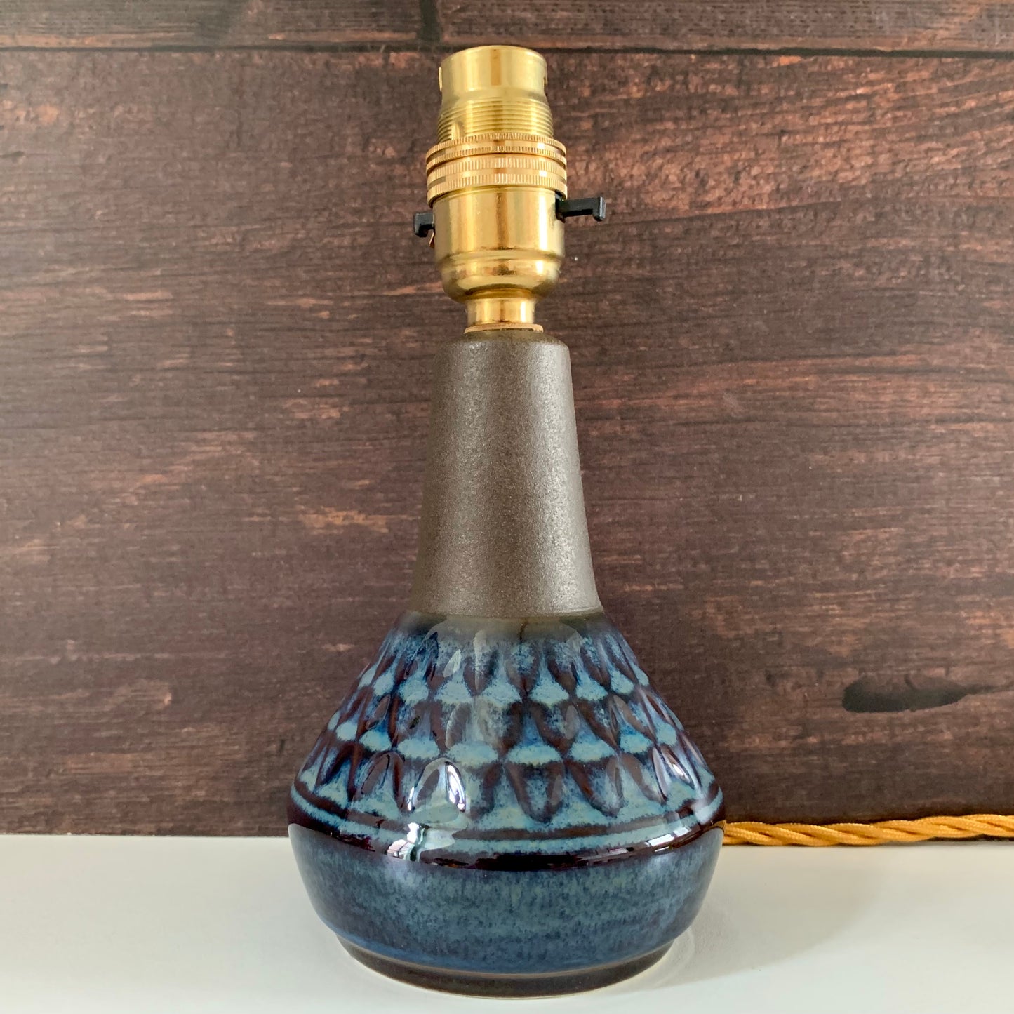 Soholm Pottery Blue Granite Danish Table Lamp Vintage 1960s 3323