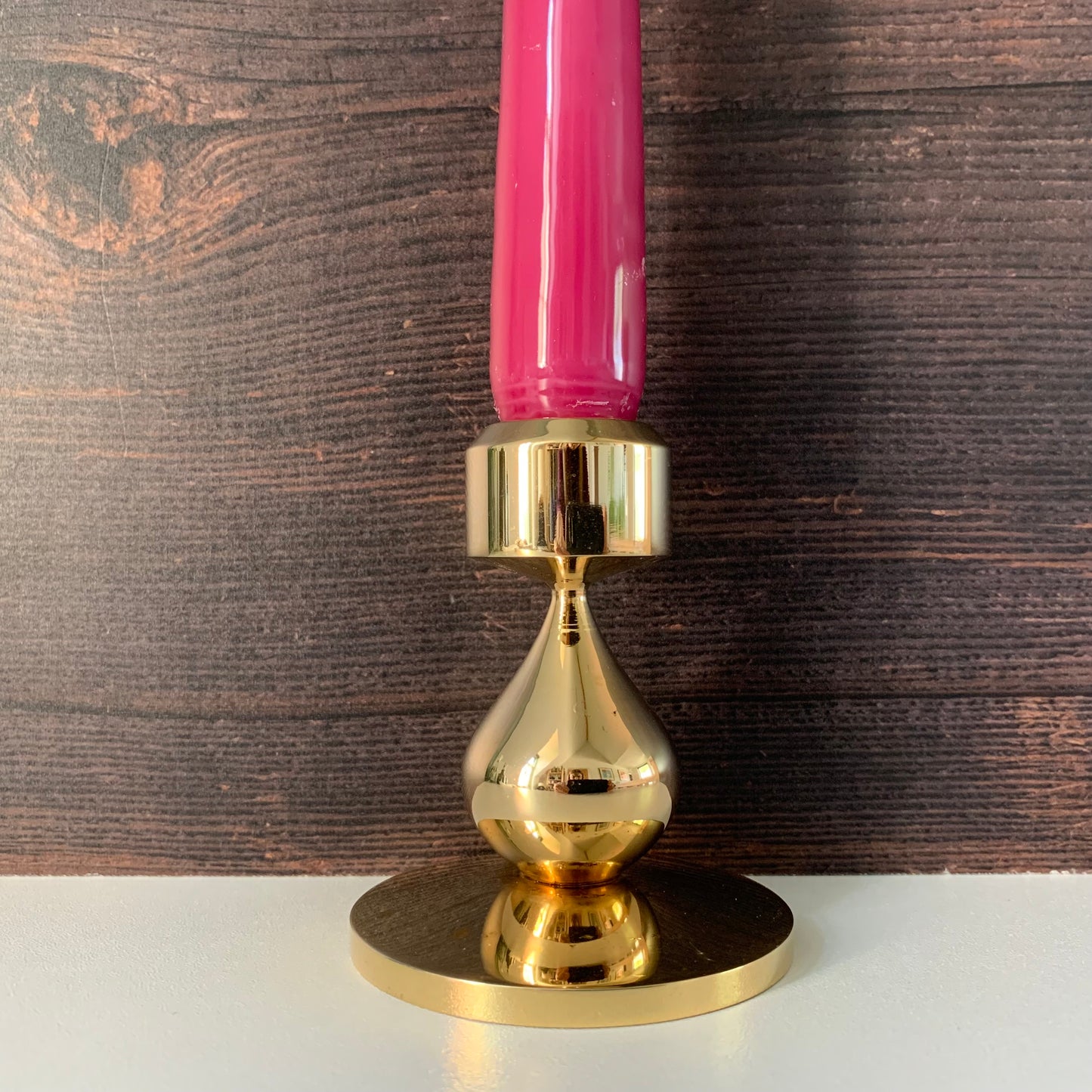 Asmussen 1 Drop Danish Gold Plated Candle Stick Holder 1970s Hamlet