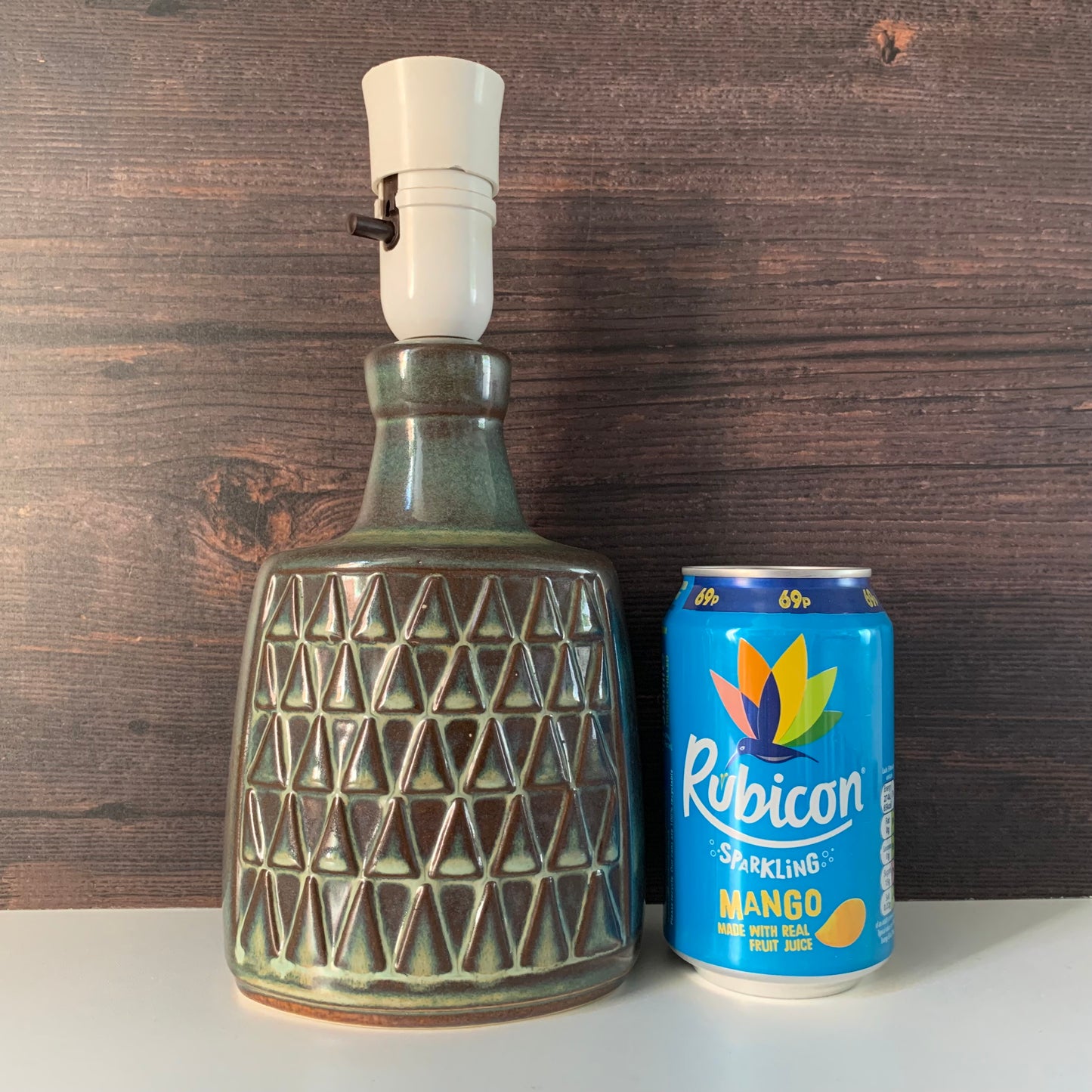 Mid Century Soholm Pottery Blue Green Danish Table Lamp 1960s Retro Scandinavian 1036