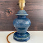Vintage Royal Doulton Blue Sheerlite Ceramic Table Lamp 1960s English British