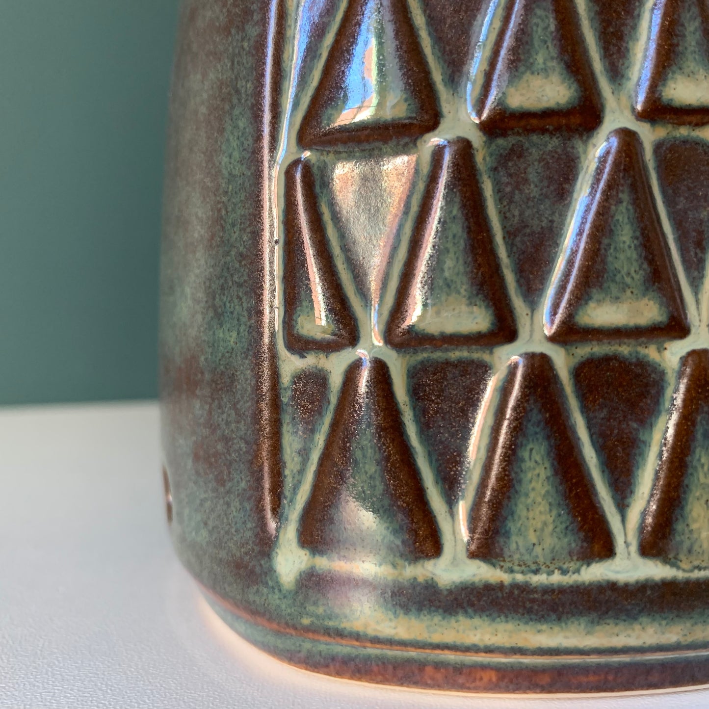 Mid Century Soholm Pottery Blue Green Danish Table Lamp 1960s Retro Scandinavian 1036