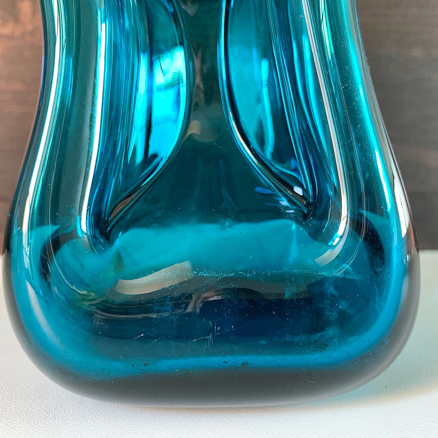 Vintage Holmegaard Danish Kluk ‘Drunken King’ Blue Glass Decanter Glug Bottle Carafe Gifts