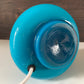 Mid Century Empoli Italian Teal Blue Turquoise Hooped Glass Table Lamp