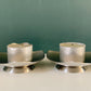 Vintage Stelton Danish Steel Triangle Tealight Candle Holders Votive Modernist 1970s