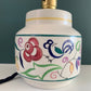 Vintage English Poole Pottery Floral Ceramic Table Lamp 1950s British