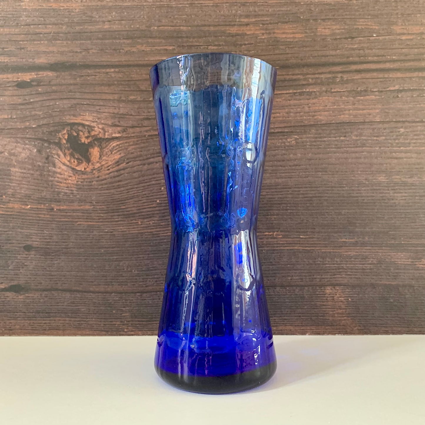 Alsterfors Swedish Blue Glass Vase 1960s 1970s Vintage Retro Scandinavian