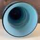 Aseda Swedish Blue Hooped Glass Vase Petrol Turquoise 1960s 1970s Retro