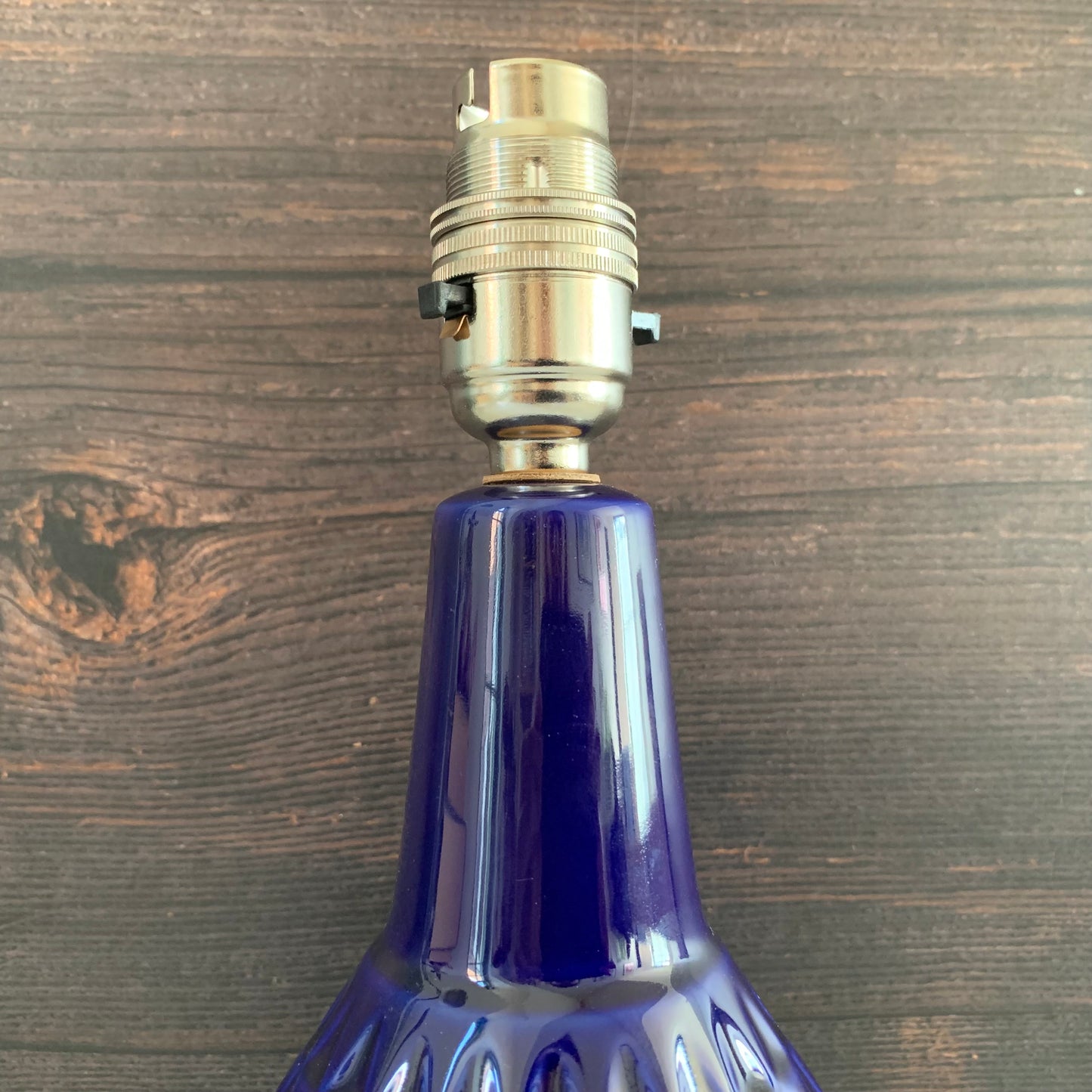 Soholm Danish Blue Table Lamp 1960s Pottery Scandi Bedside Light 3323