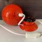 Danish Frandsen Orange Ball Table Lamp 1970s Retro Light Atomic Era