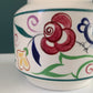 Vintage English Poole Pottery Floral Ceramic Table Lamp 1950s British