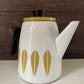 Cathrine Holm Olive Green Lotus Tea Coffee Pot 1960s Norwegian Scandinavian Scandi Style Design