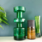 Riihimaki Emerald Green Cog Glass Vase 1960s 1970s Camshaft Industrial Style Finnish Retro