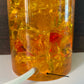 Shattaline British Yellow Orange Table Lamp Cracked Resin Crushed Ice Vintage Retro Atomic Era Shatterline