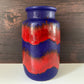 Mid Century Blue German Fat Lava Glaze Ceramic Vase 1960s 1970s