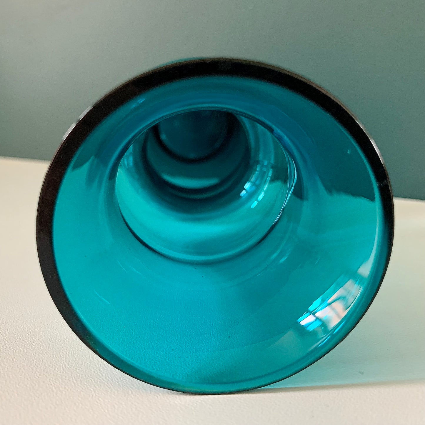 Ryd Swedish Turquoise Blue Glass Bud Vase 1960s 1970s Vintage Retro Scandinavian