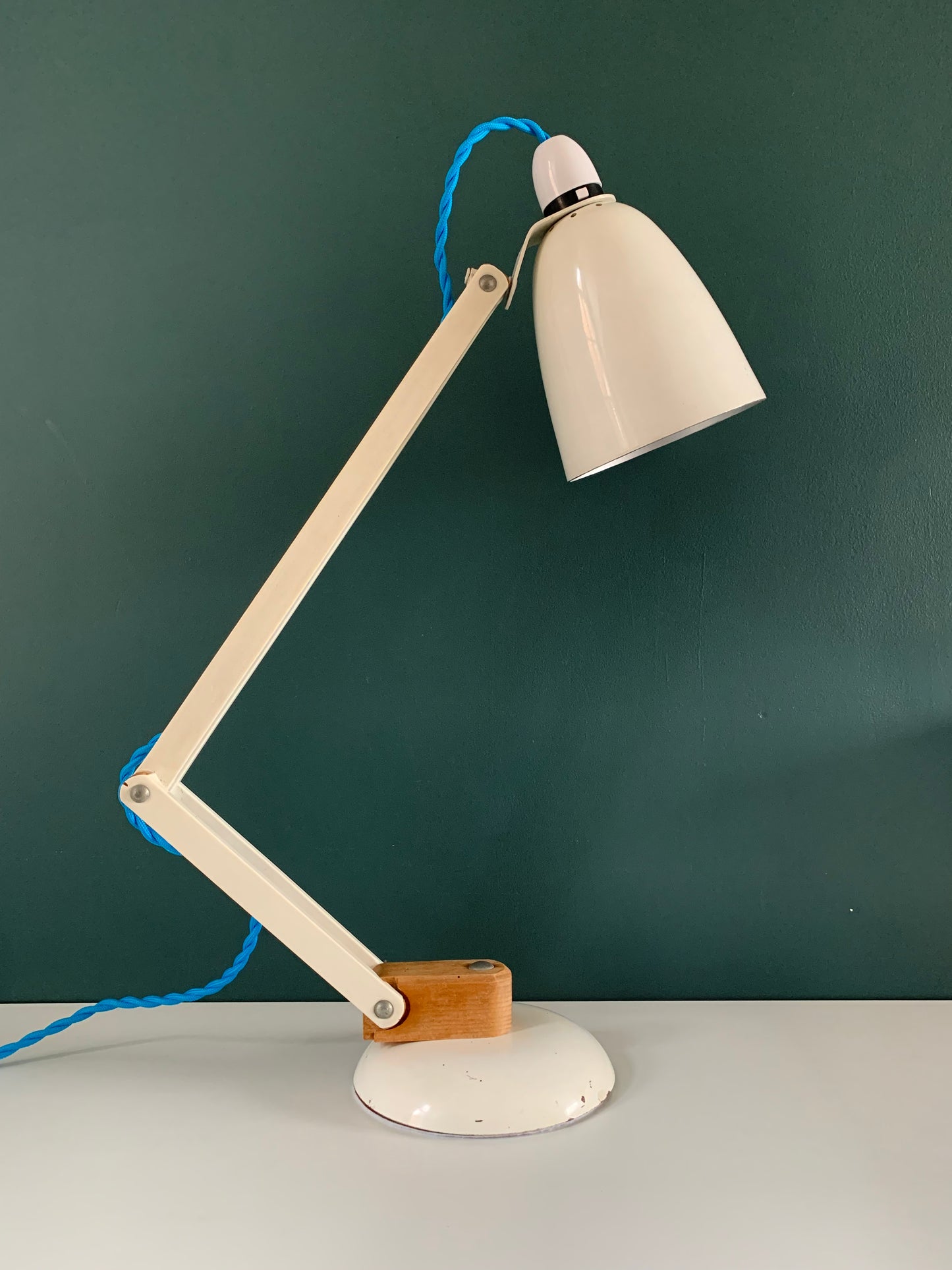 Vintage British White Maclamp Desk Lamp 1970s Office Retro Conran Design