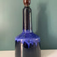 Vintage Danish Blue Pottery Table Lamp 1960s Faxe Fat Lava Style