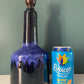 Vintage Danish Blue Pottery Table Lamp 1960s Faxe Fat Lava Style