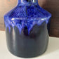 Vintage Danish Blue Pottery Table Lamp 1960s Faxe Fat Lava Style