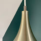 Vintage Danish Silver Semi Trumpet Pendant Lamp 1970s Retro Ceiling Light