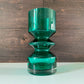 Riihimaki Turquoise Glass Vase Tamara Aladin 1472 Emerald Vintage 1960s 1970s Scandinavian Finnish Retro