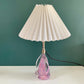 Vintage Pink Glass Table Lamp 1960s 1970s Val St Lambert Murano