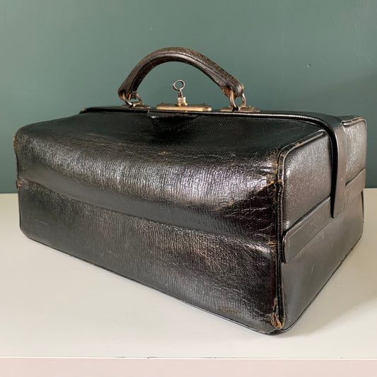 Leather English Doctors Bag Vickery London Victorian Edwardian British Case