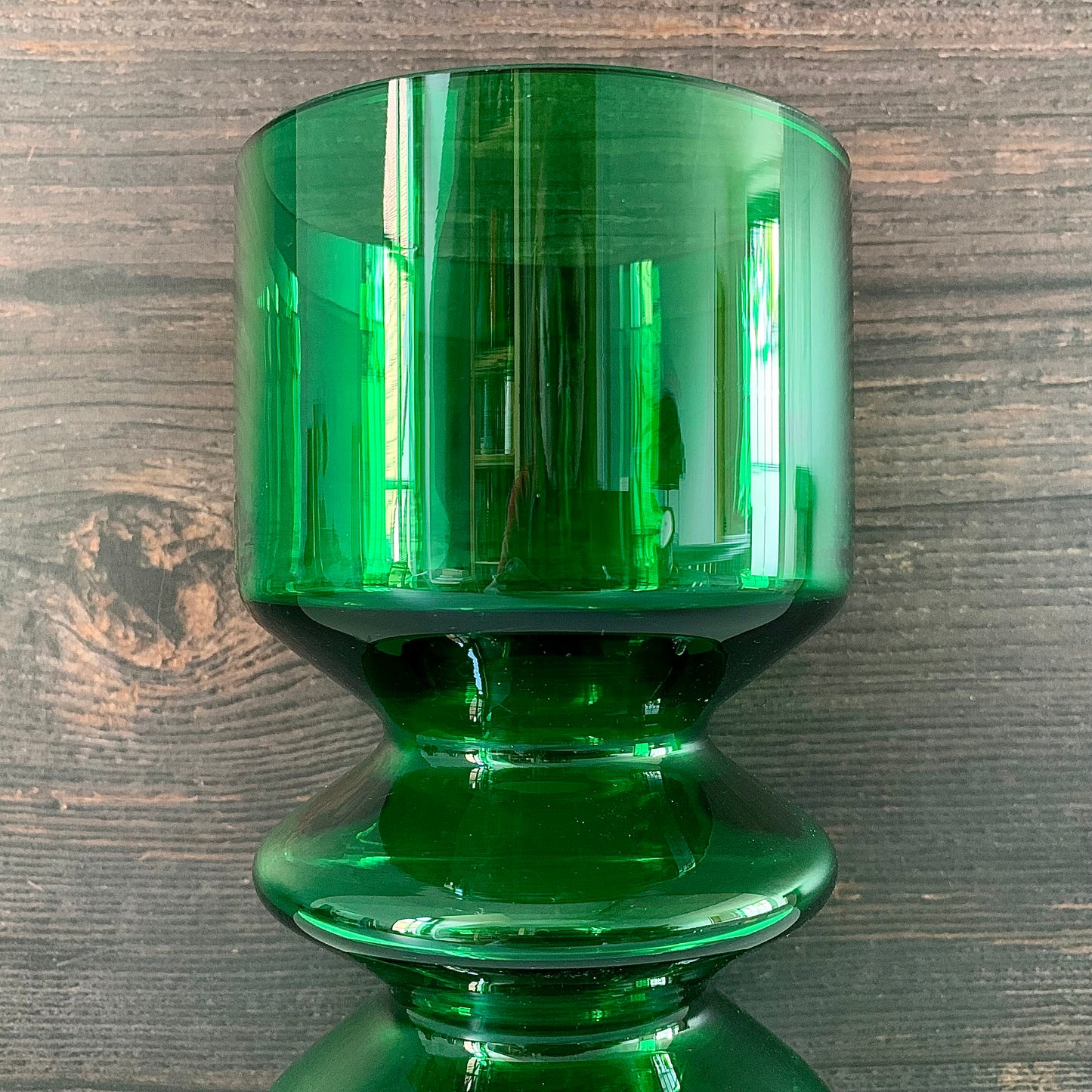 Riihimaki Emerald Green Glass Vase Tamara Aladin 1472 Vintage 1960s 1970s Scandinavian Finnish Retro