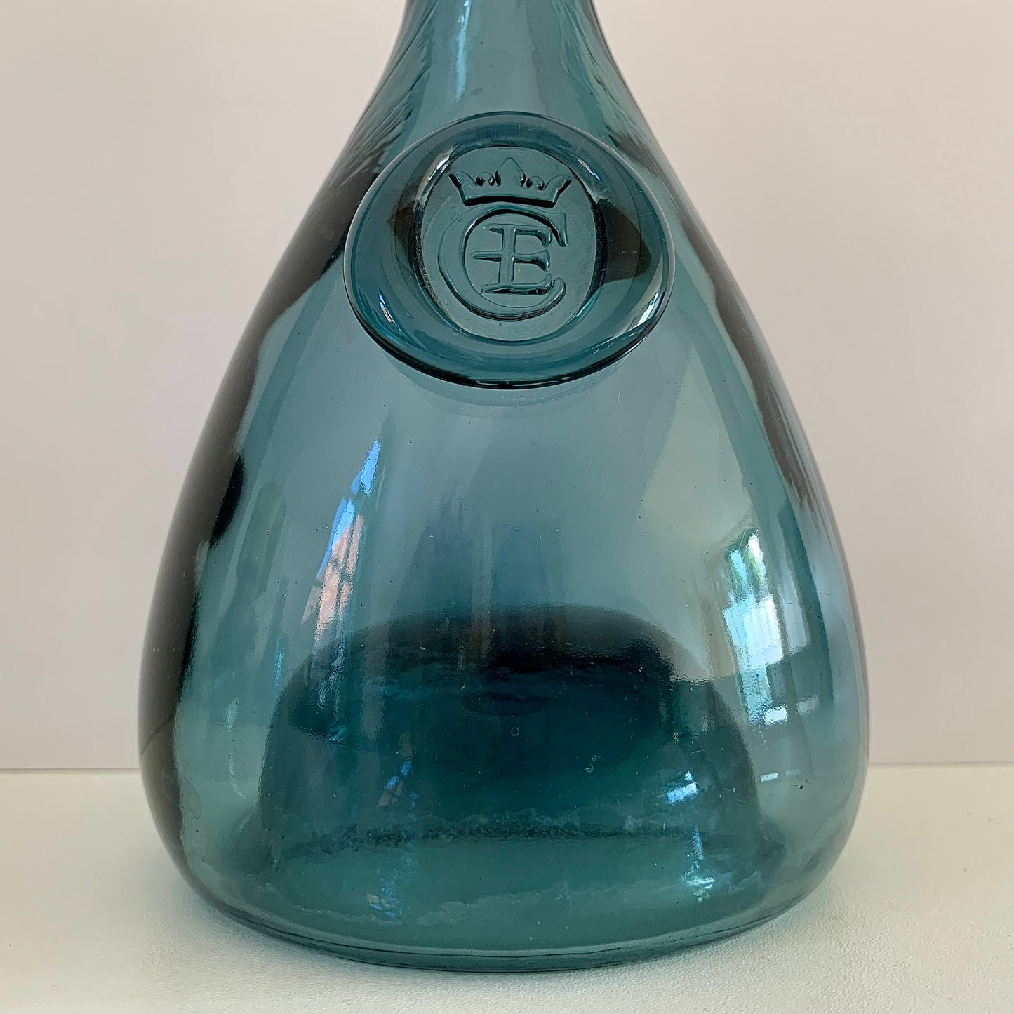 Holmegaard Blue Glass Cherry Elsinore Viking Decanter Carafe Bottle