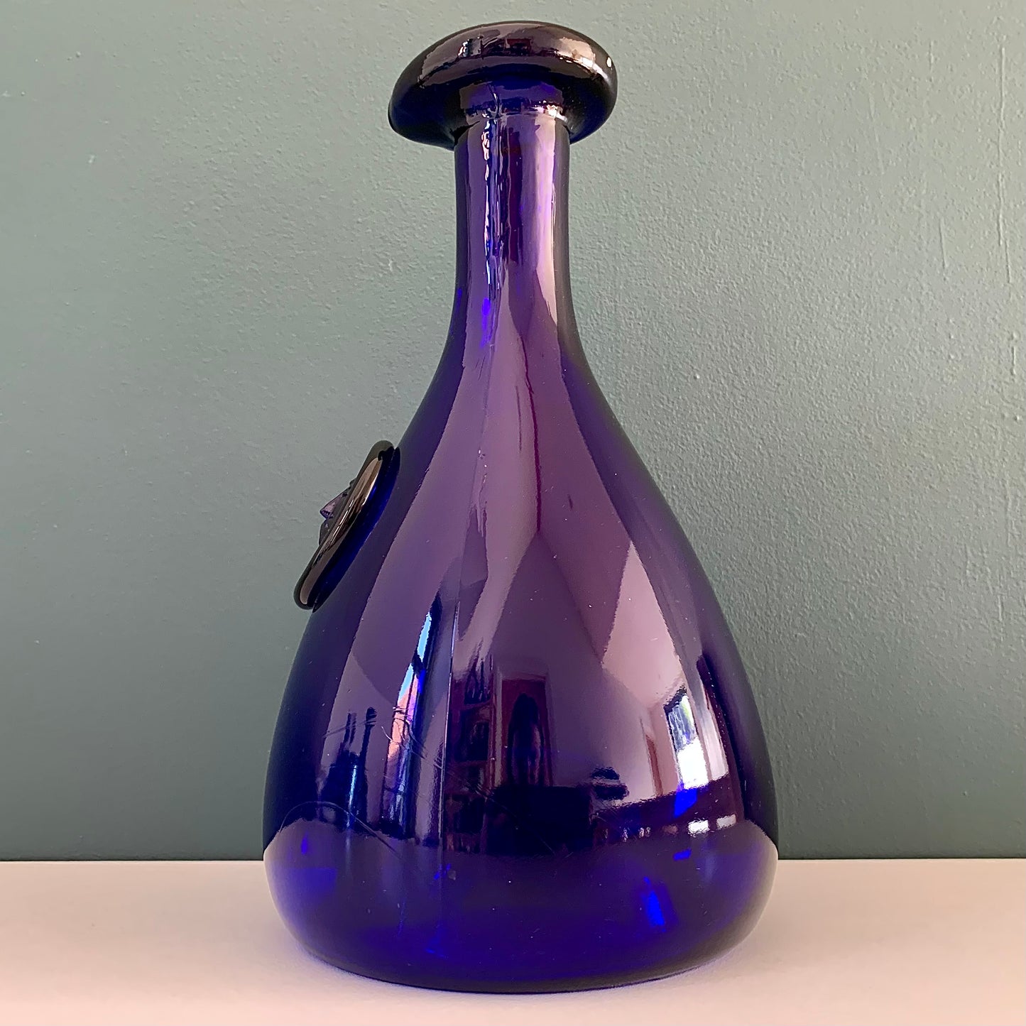 Holmegaard Cobalt Blue Glass Viking Decanter Carafe Bottle