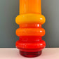 Mid Century Ryd Swedish Orange Hooped Glass Vase 1960s 1970s Atomic