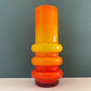 Mid Century Ryd Swedish Orange Hooped Glass Vase 1960s 1970s Atomic