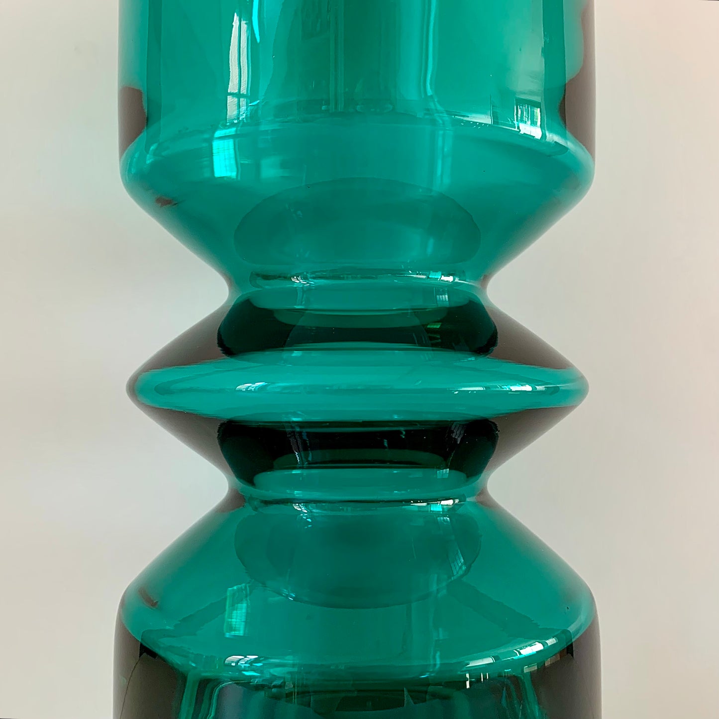 RARE Riihimaki Turquoise Green Glass Vase Tamara Aladin 1472 - Large Size