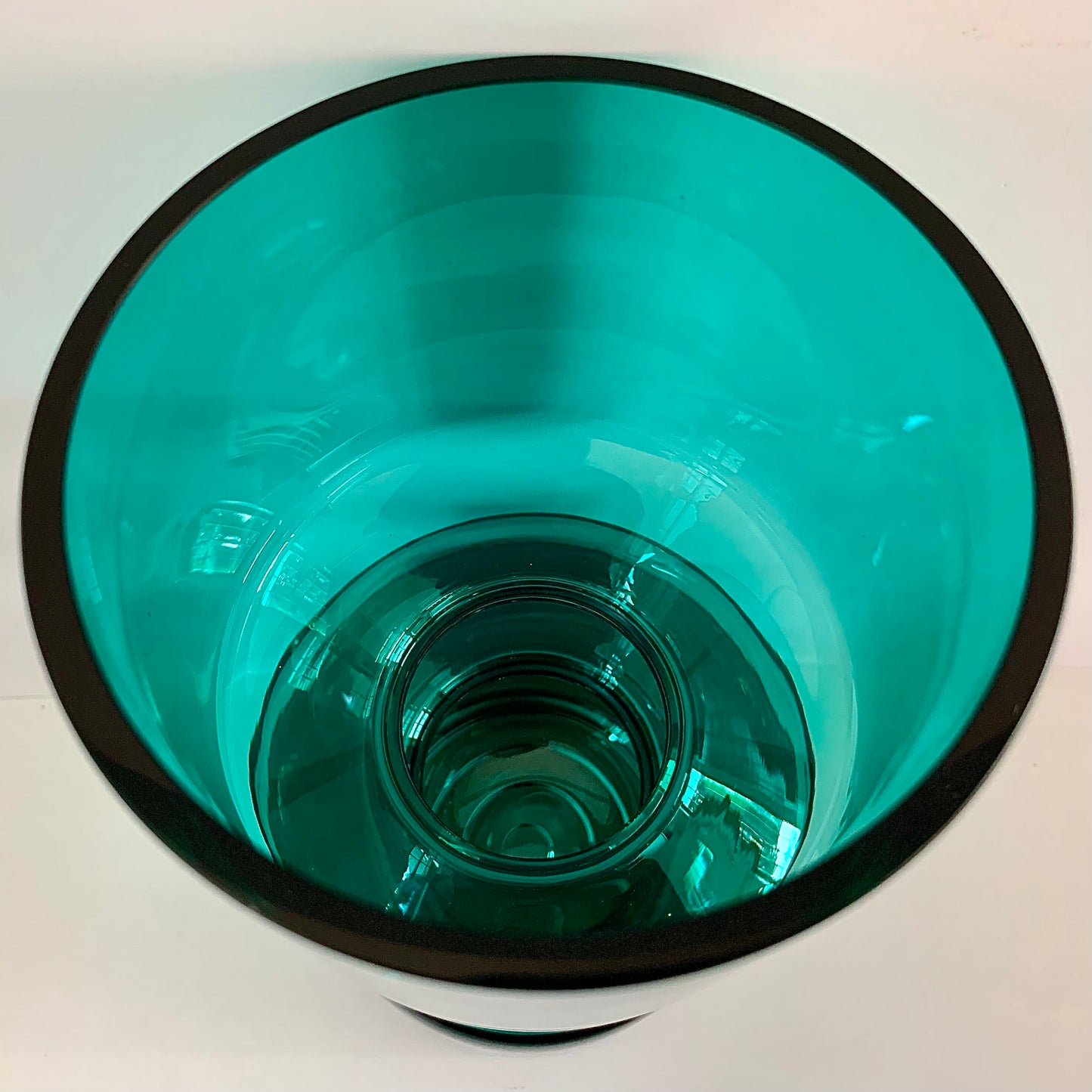 RARE Riihimaki Turquoise Green Glass Vase Tamara Aladin 1472 - Large Size