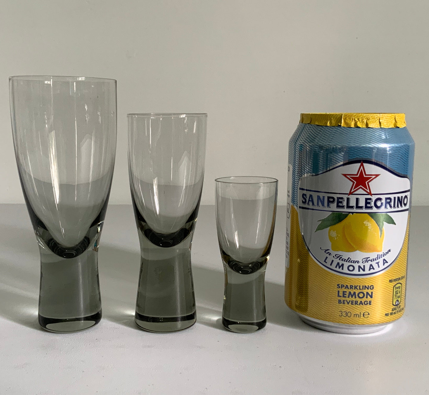 Vintage Holmegaard Canada Smoked Akvavit Shot Glasses Danish Modern Design Mens Presents