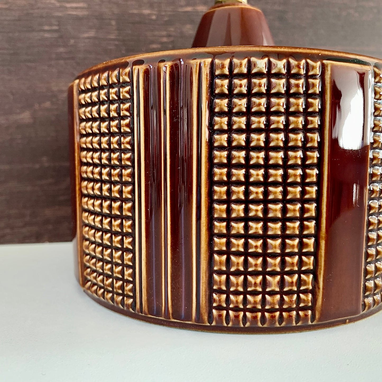 Poole Pottery Helios Brown Table Lamp Bedside British English 1960s Mid Century Modern