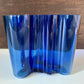 Boxed Vintage Iittala Alvar Aalto Savoy Ultramarine Blue Glass Vase 98mm