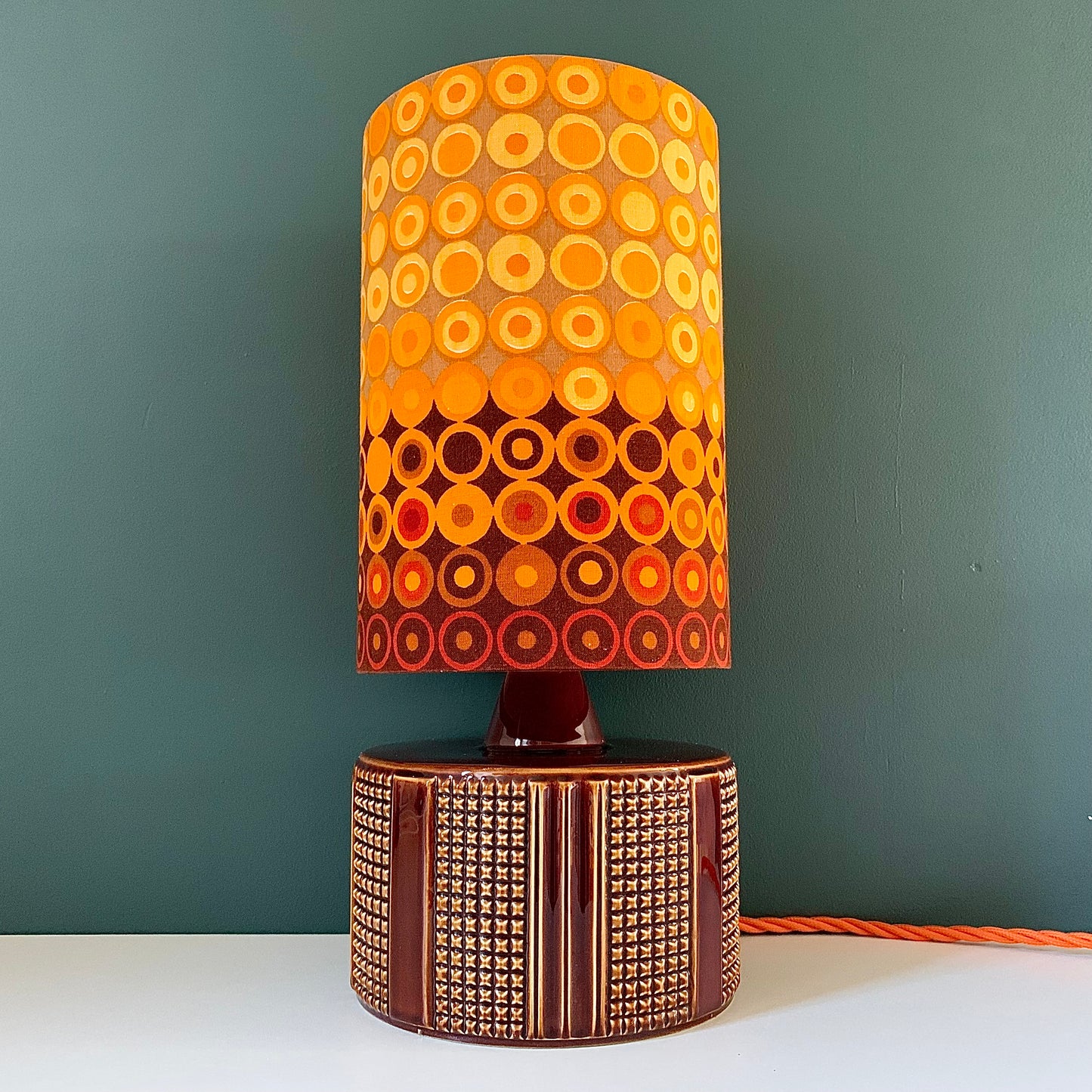 Poole Pottery Helios Brown Table Lamp Bedside British English 1960s Mid Century Modern