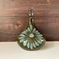 Mid Century Lotus Pottery British Olive Green Ceramic Table Lamp Retro Khaki