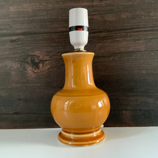 Vintage Staffordshire Mustard Yellow Ceramic Table Lamp British English 1960s