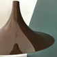 HUGE Vintage Danish Brown Semi Trumpet Pendant Lamp 1970s Retro Ceiling Light