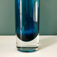 Vintage Gullaskruf Swedish Teal Blue Glass Bud Vase Retro Scandinavian