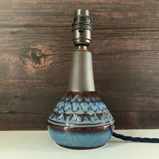 Soholm Pottery Blue Granite Danish Table Lamp Vintage 1960s 3323