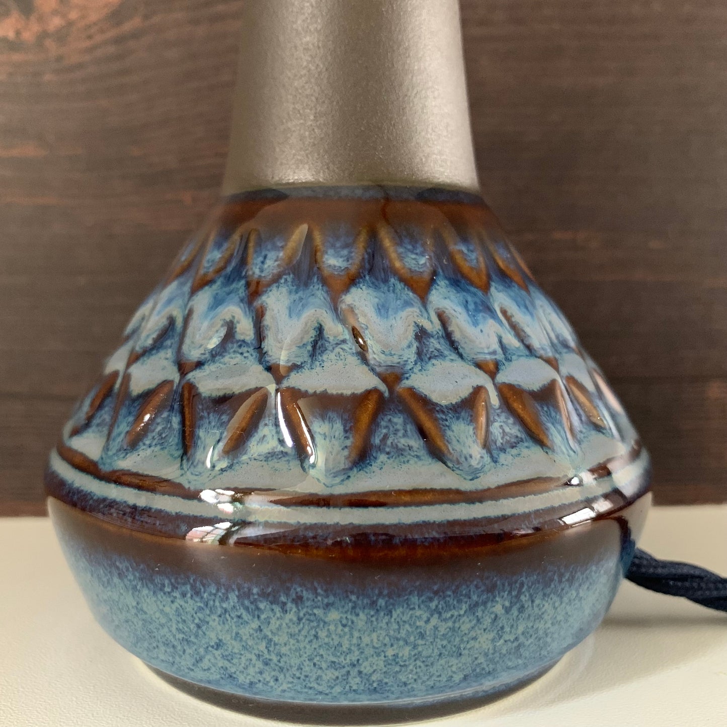 Soholm Pottery Blue Granite Danish Table Lamp Vintage 1960s 3323