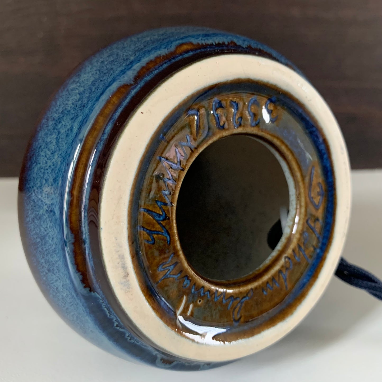 Soholm Pottery Blue Granite Danish Table Lamp Vintage 1960s 3323