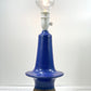 Danish Haresfur Pottery Blue UFO Table Lamp Palshus Ceramic Vintage Scandinavian Lighting Retro Atomic Era Design - Scandiwegians