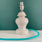 Vintage Royal Doulton British White Sheerlite Ceramic Table Lamp English 1960s Retro