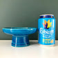 Kahler Danish Pottery Turquoise Blue Ceramic Candle Holder 1960s 1970s