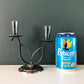 Vintage Danish Berg Silver Candle Holder Candleabra Modernist 1950s 1960s Asymmetric